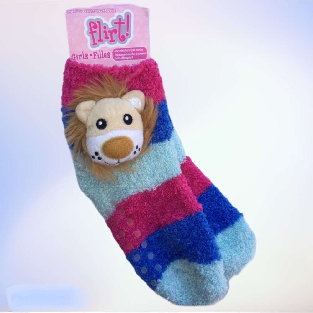 Flirt Girls Non-skid Multi Stripes Slipper Socks